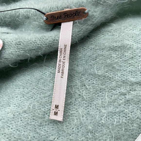 NWT FREE PEOPLE Princess V-Neck Sweater Mint #AU19 - Picture 6 of 8